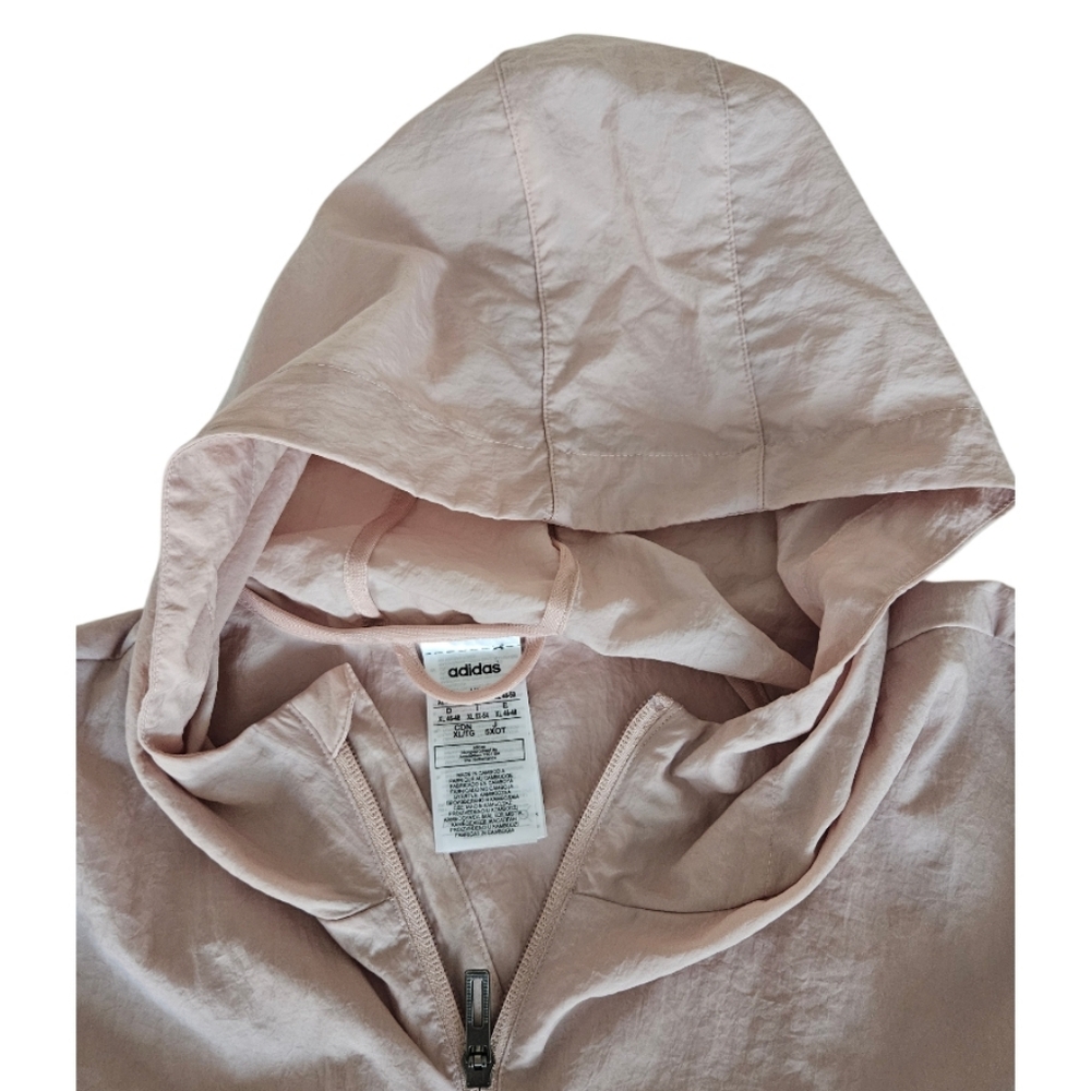 Adidas Women's Beige Windbreaker  Hooded Jacket - Picture 10 of 16